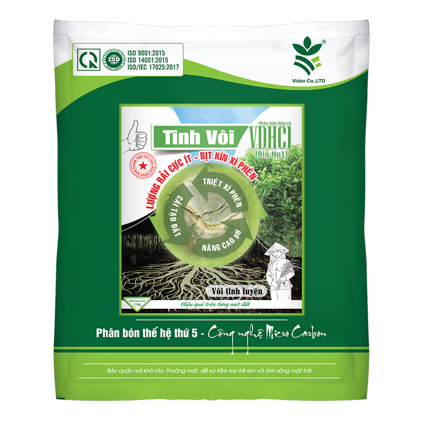 TINH VÔI (1kg) - Cải tạo đất, triệt xì phèn, nâng cao pH